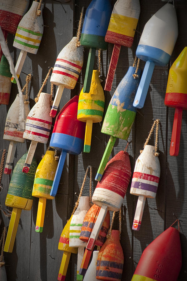 Maine Fishing Buoys Photograph by Randall Nyhof