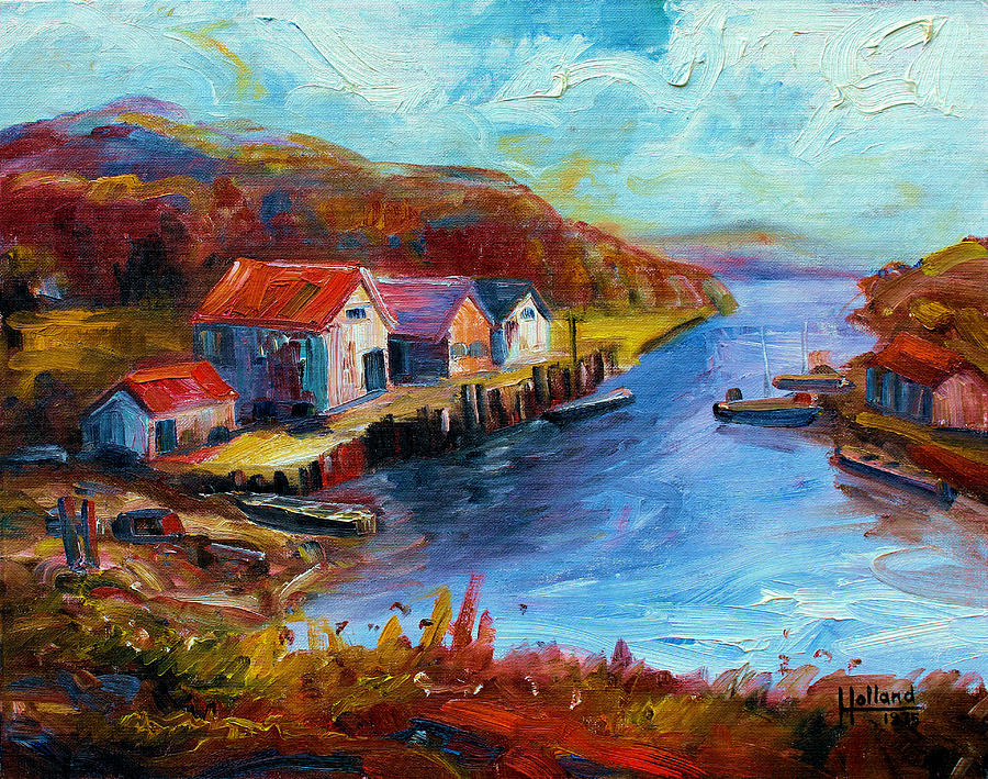Maine Harbor Painting by Leonard Holland