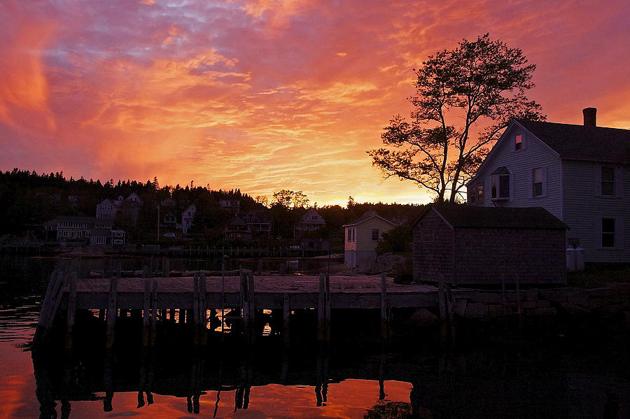Maine Harbor Sunset Photograph by Stuart Litoff