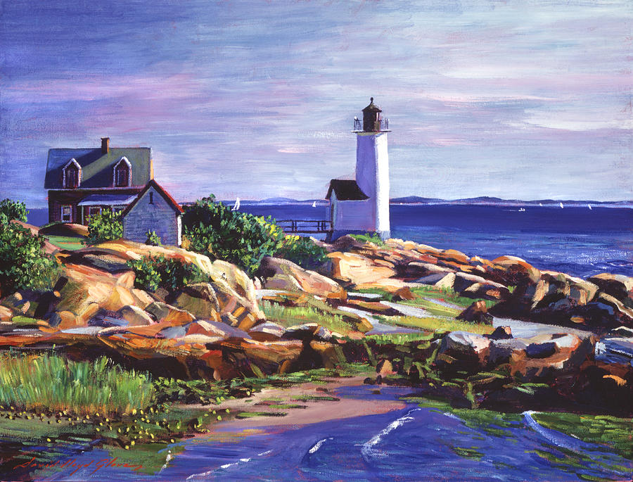 Maine Lighthouse Painting by David Lloyd Glover