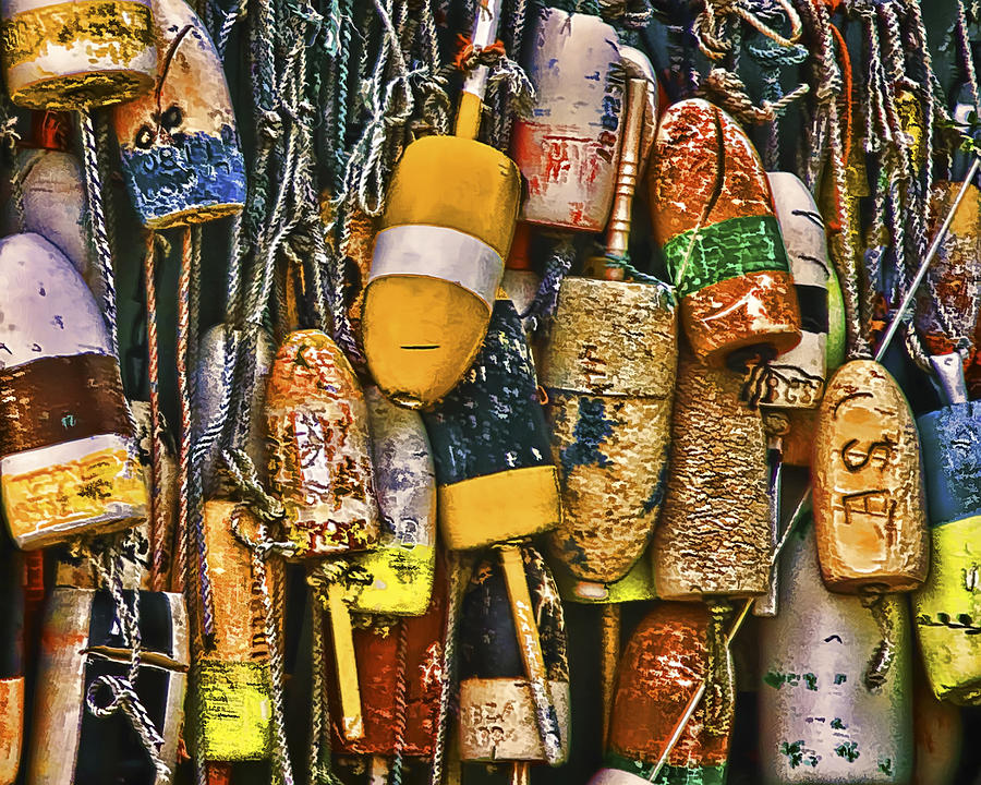 Maine Lobster Buoys Photograph by Ginger Wakem