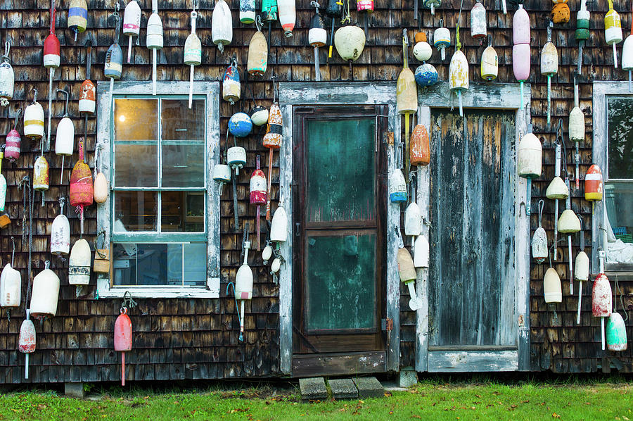 Maine, Pemaquid Point, Lobster Buoys Photograph by Walter Bibikow