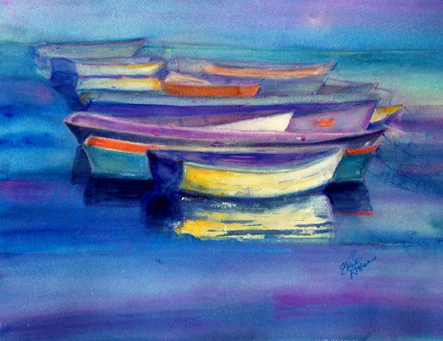 Maine rowboats Painting by Elise Ritter