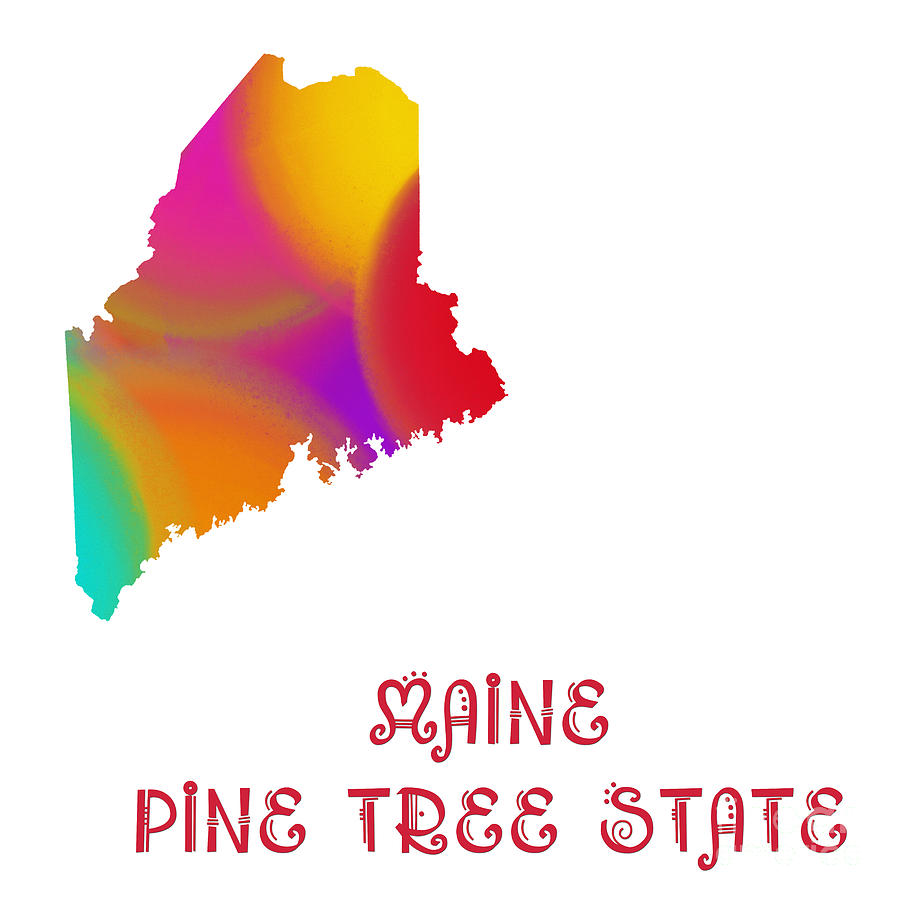 Maine State Map Collection 2 Digital Art by Andee Design