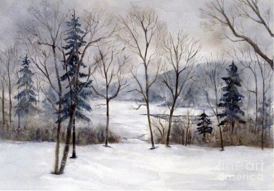 Maine Winter Painting by Suzanne Krueger