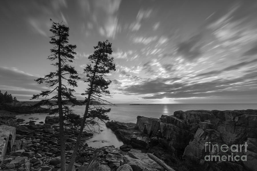Acadia National Park Photograph - Maines Golden Sky Long Exposure by Michael Ver Sprill