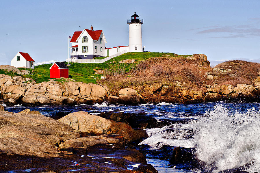 Maines Nubble Light Photograph by Mitchell R Grosky