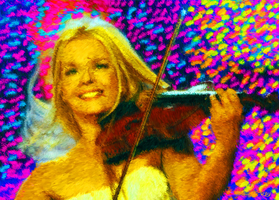 Music Painting - Mairead Nesbitt by Kevin Rogerson