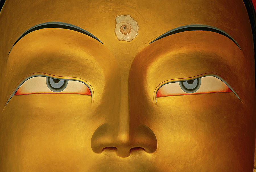 Maitreya Close Up Of Buddha Photograph by Colin Monteath