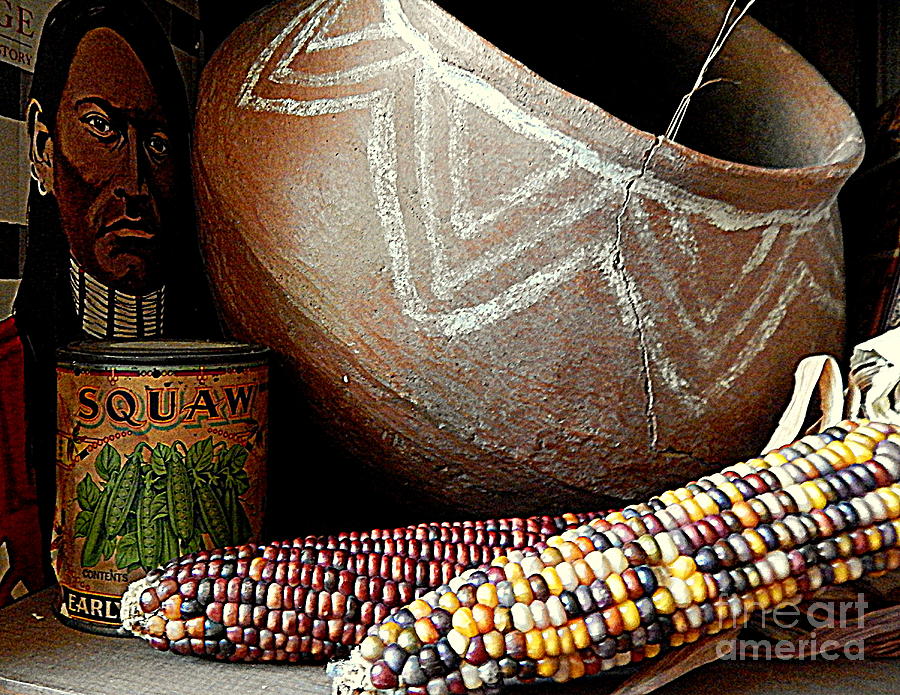 Pottery And Maize Indian Corn Still Life In New Orleans Louisiana Photograph