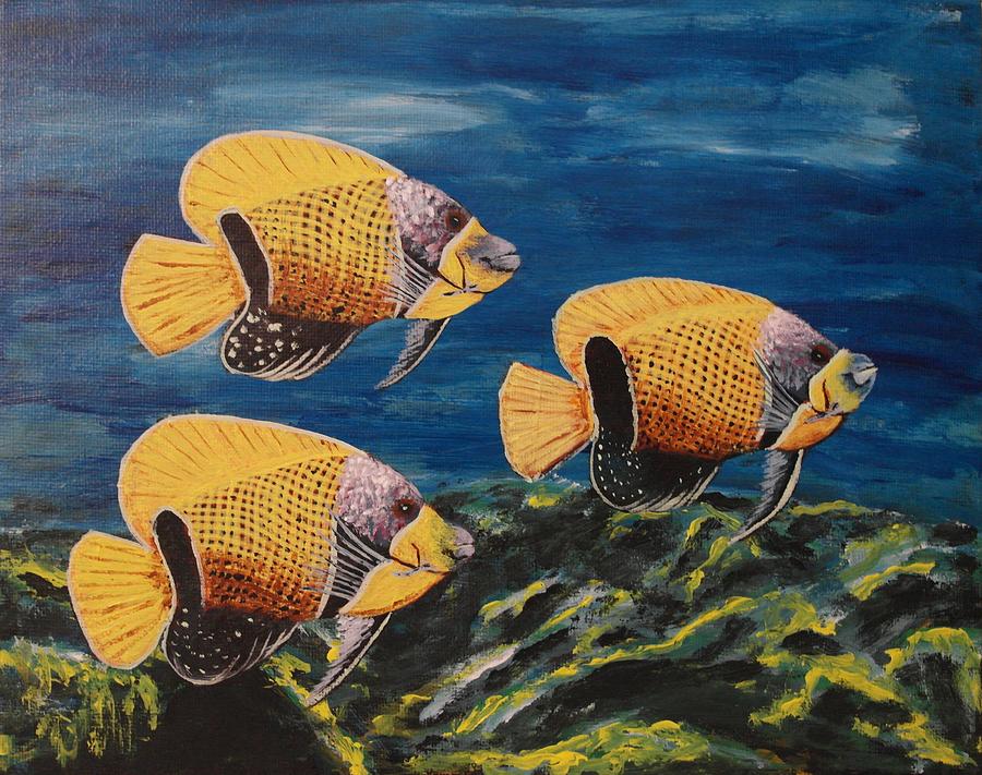 Majestic Angelfish Painting by Wayne Cantrell