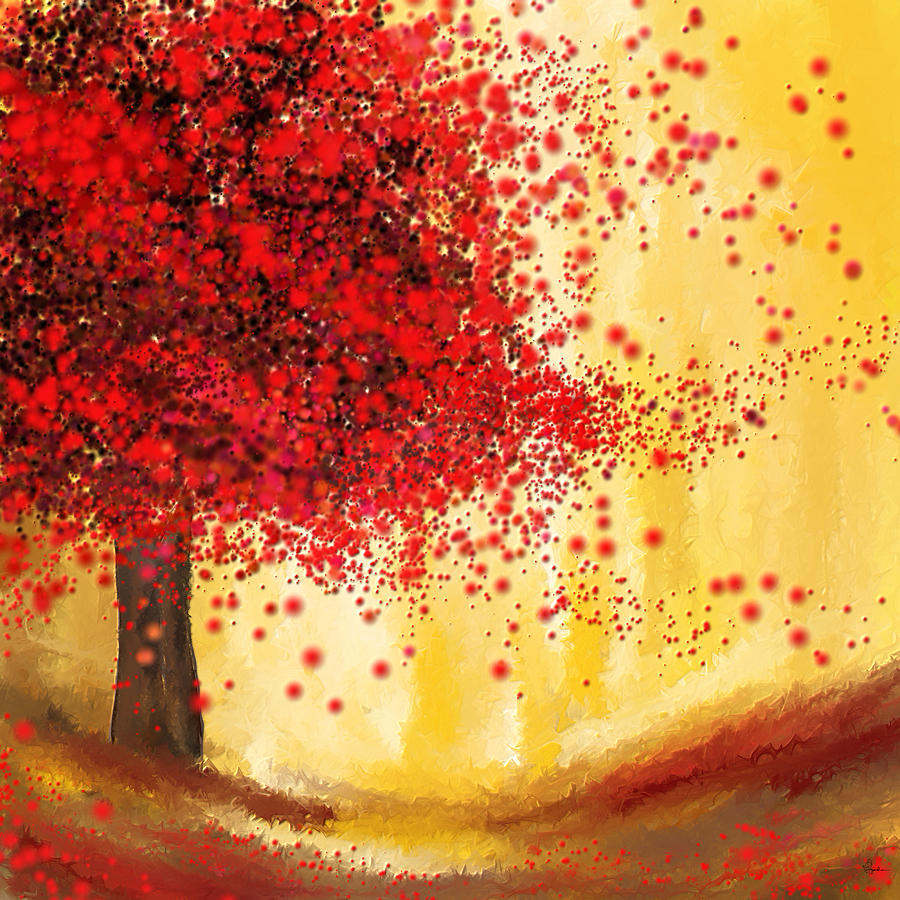 Majestic Autumn - Impressionist Painting Painting by Lourry Legarde