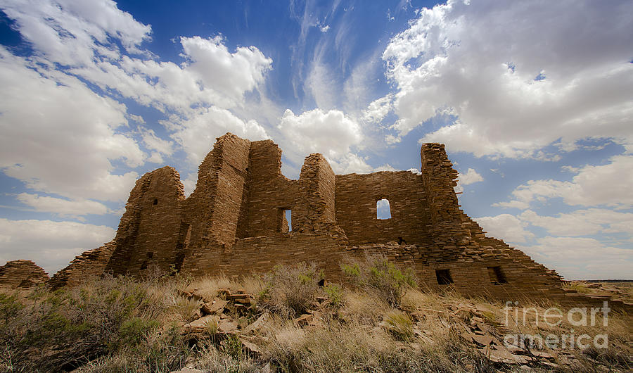 Abandoned Photograph - Majestic Blue Sky Over Ancient Pueblo Pintado On Navajo Indian Reservation New Mexico by Jerry Cowart