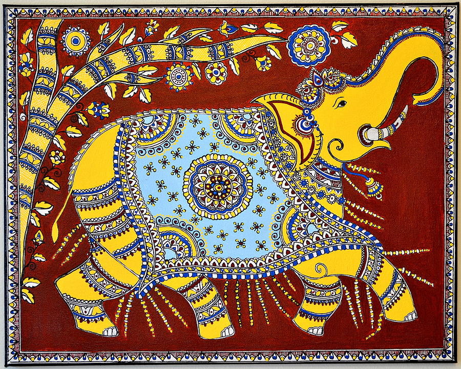 Elephant Painting - Majestic by Deepti Mittal