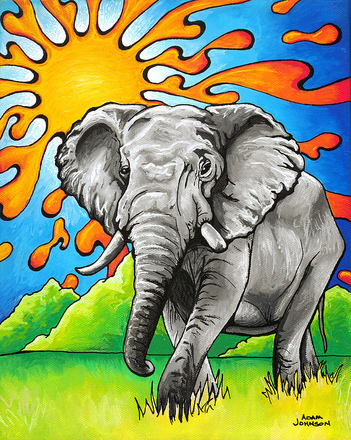 Majestic Elephant Painting by Adam Johnson