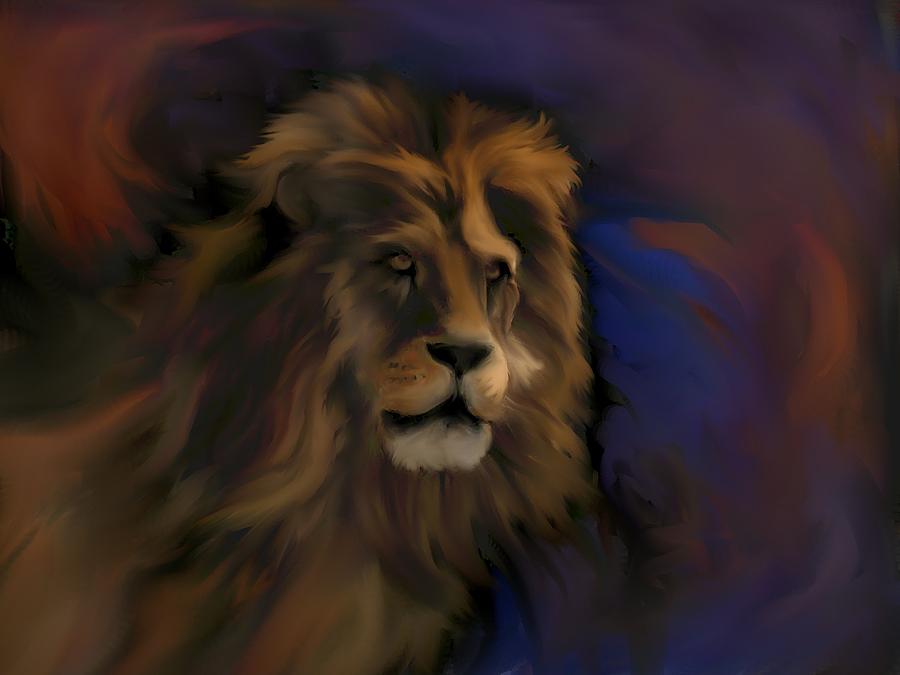 Majestic Lion Digital Art by Mary Armstrong