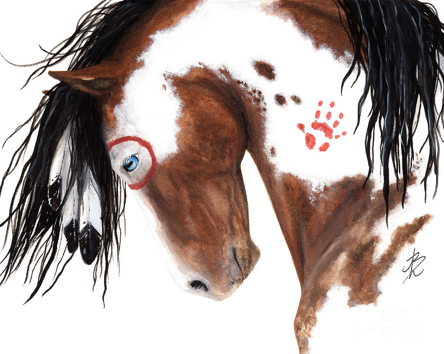 Pinto Horse Painting - Majestic Pinto Horse 129 by AmyLyn Bihrle