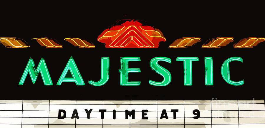 Majestic Theater Marquee Classic Cinema Americana Cutout Digital Art Digital Art by Shawn OBrien