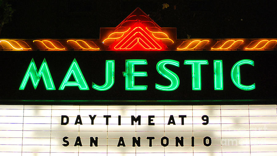 Majestic Theater Marquee Classic Cinema Americana San Antonio Accented Edges Digital Art Digital Art by Shawn OBrien