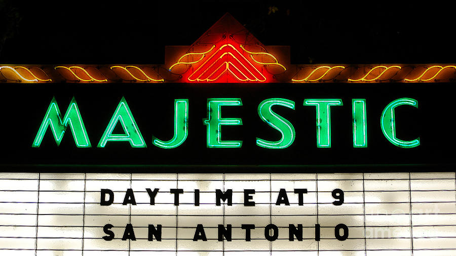 Majestic Theater Marquee Classic Cinema Americana San Antonio Ink Outlines Digital Art Digital Art by Shawn OBrien