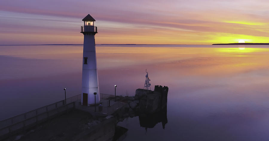 Majestic Wawatam Lighthouse in stunning predawn light Photograph by JamesBrey
