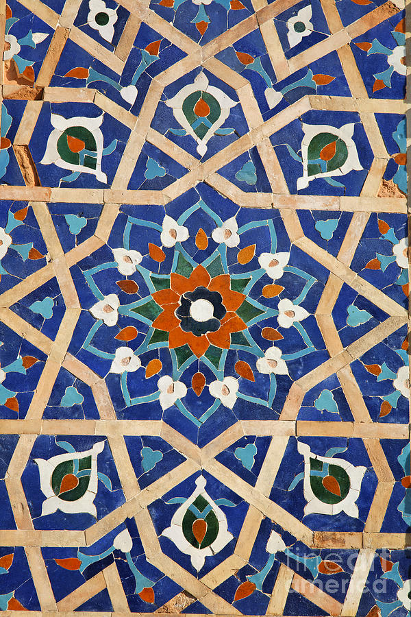 Majolica tile work at Samarkand in Uzbekistan Photograph by Robert Preston