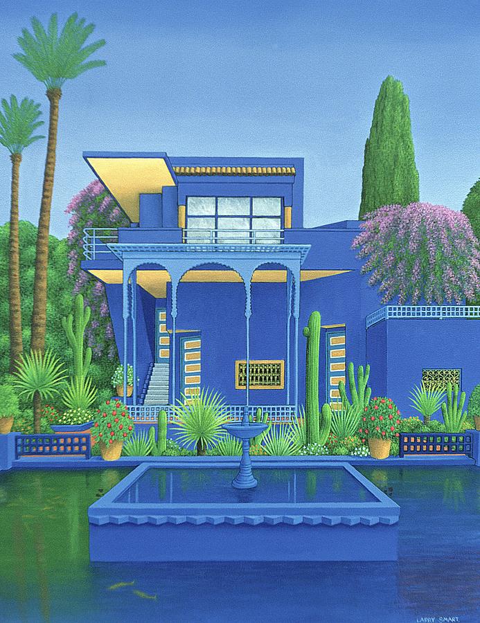 Architecture Painting - Majorelle Gardens, Marrakech by Larry Smart