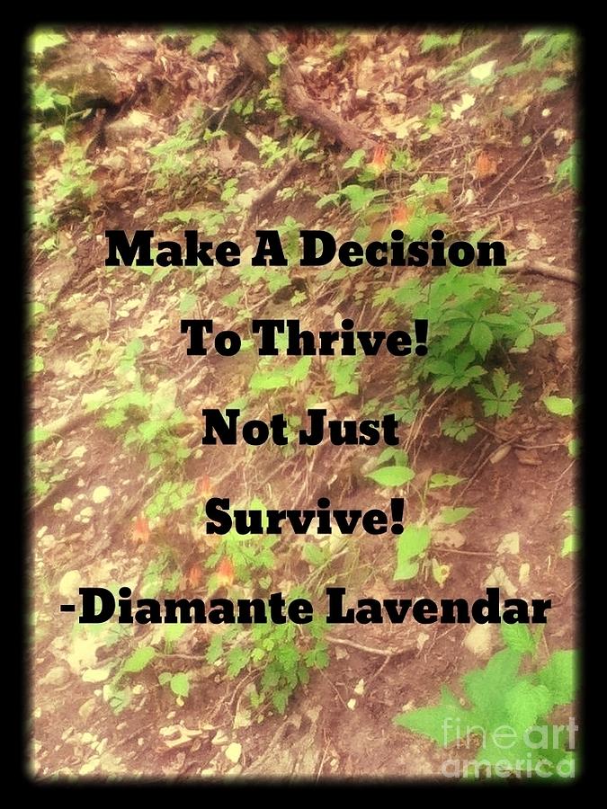 Make A Decision To Thrive Photograph by Diamante Lavendar