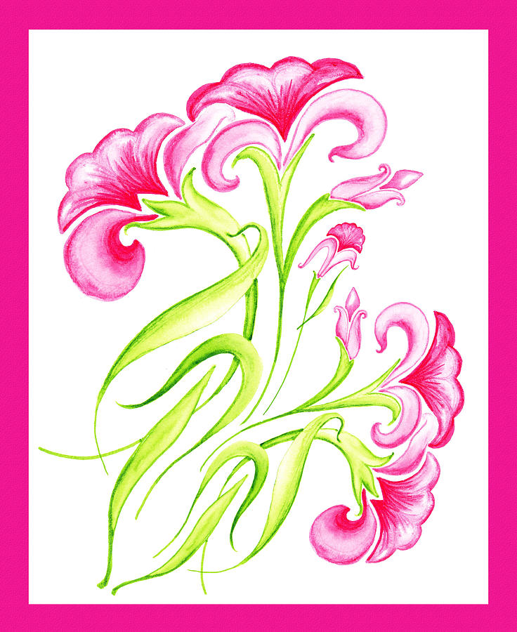 Make Me Pink Flowers Painting by Irina Sztukowski