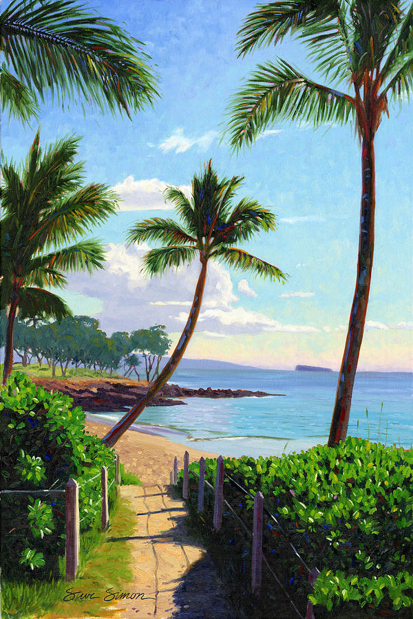 Beach Painting - Makena Beach - Maui by Steve Simon