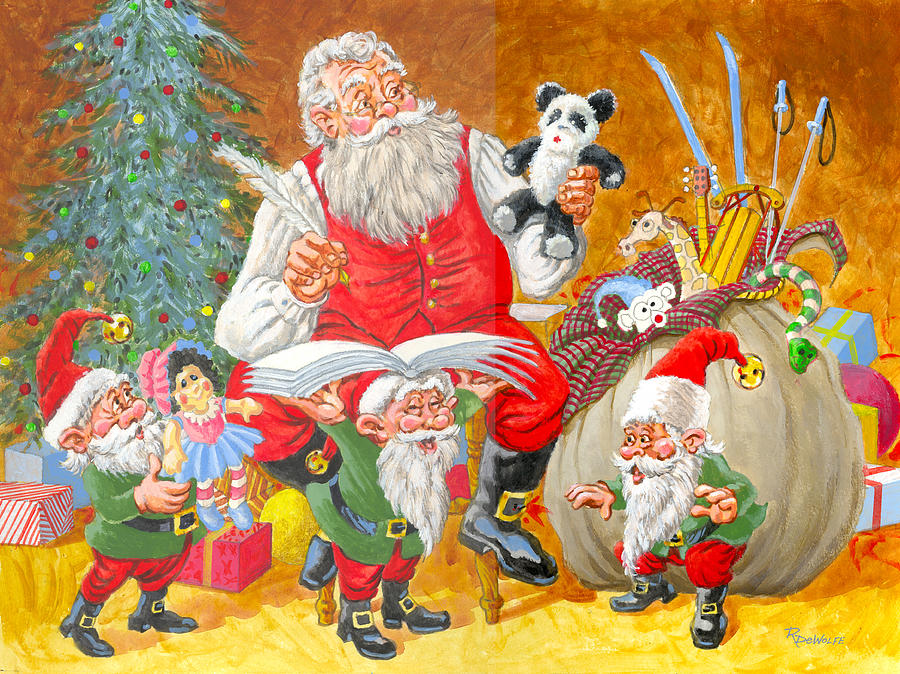 Making A List Checking It Twice Painting by Richard De Wolfe