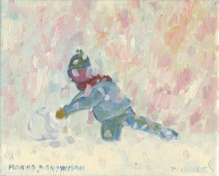 Making a Snowman Painting by David Dossett