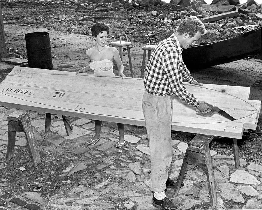 Making A Surfboard Photograph by Underwood Archives