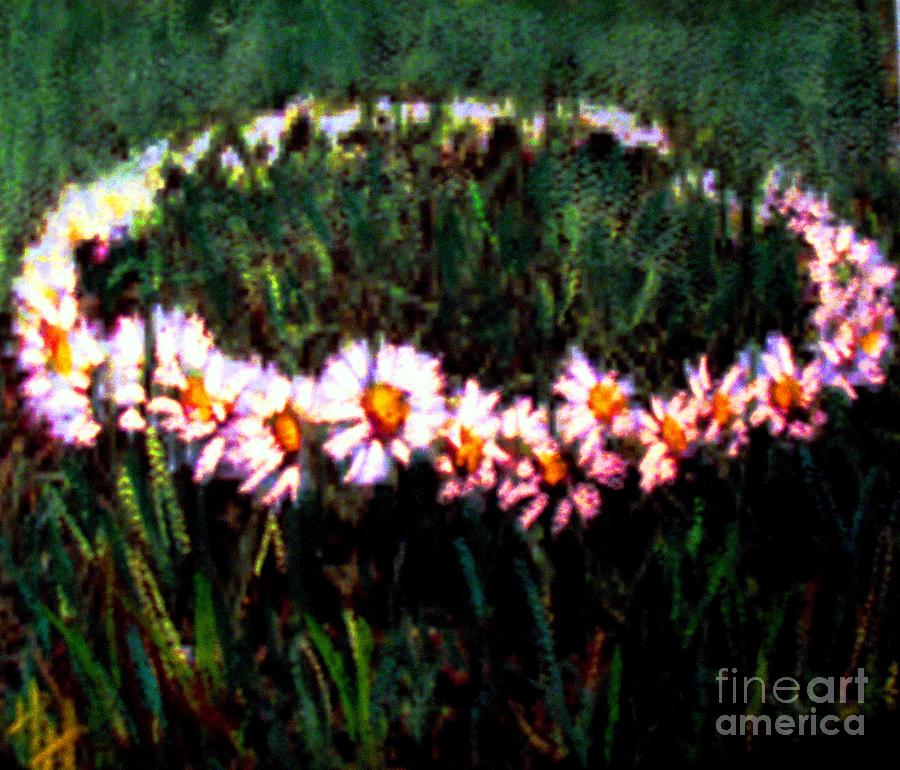 Making Daisy Chains Painting by Hazel Holland