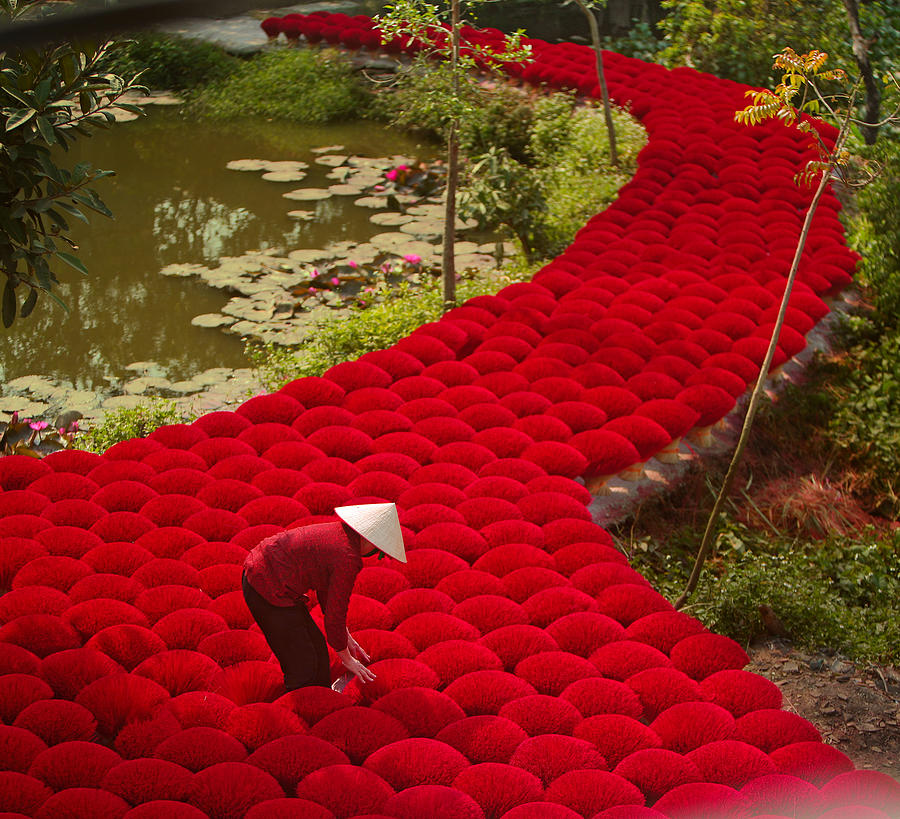 Making Red Incense Photograph by Vietnam Making Red Incense Photograph by Vietnam