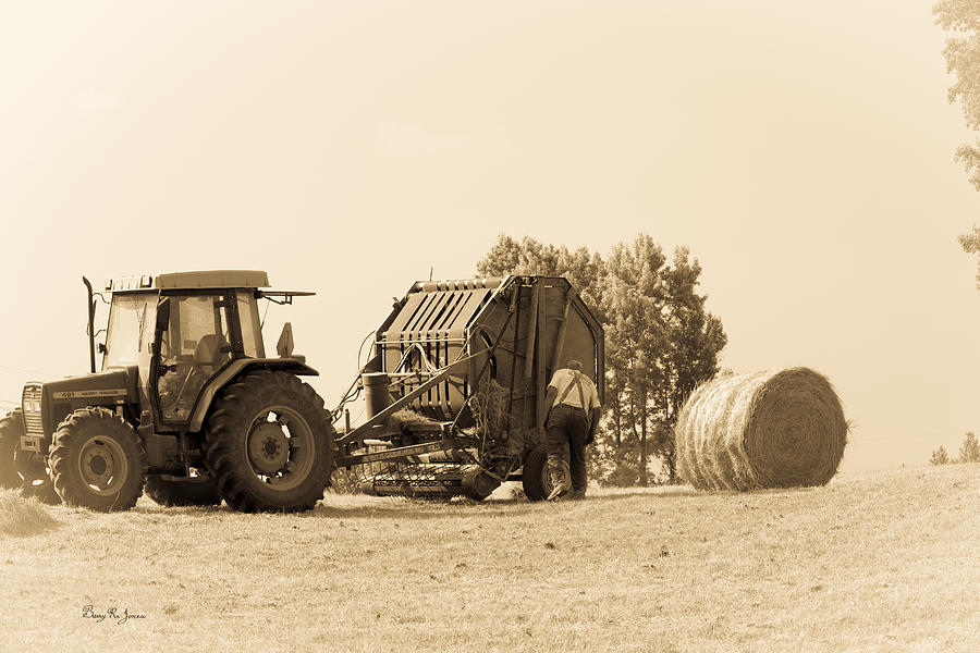 Farm - Tractor - Hay - Making The Drop Photograph by Barry Jones