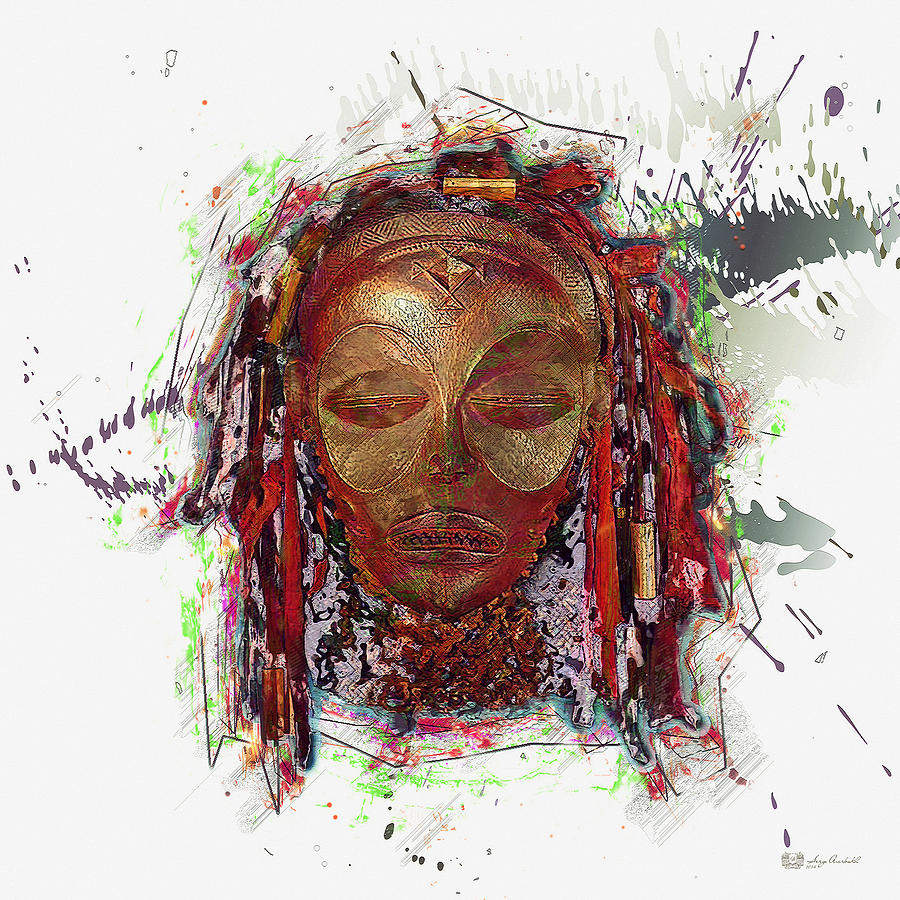 Makonde Mapiko - Lipiko Mask Digital Art by Serge Averbukh
