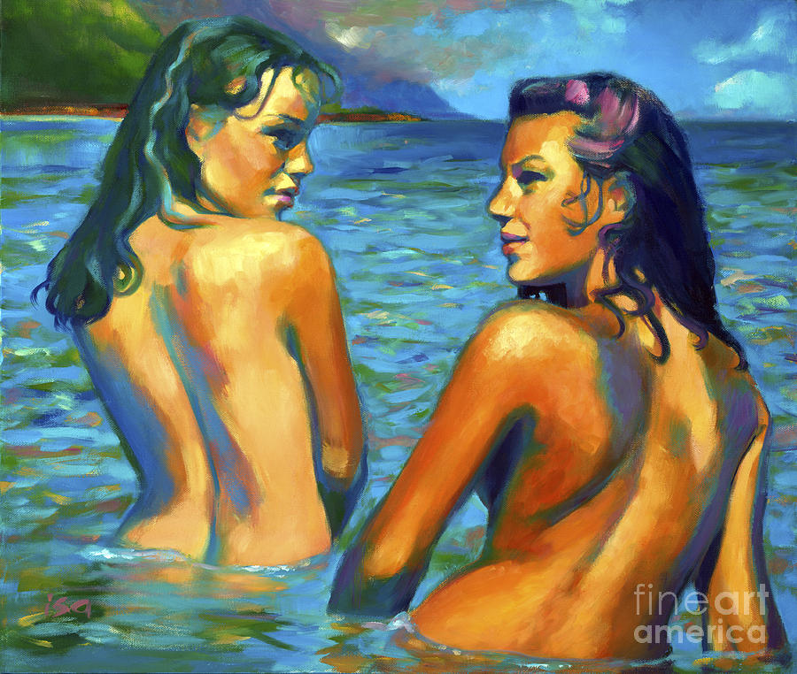Makua Mermaids Painting by Isa Maria