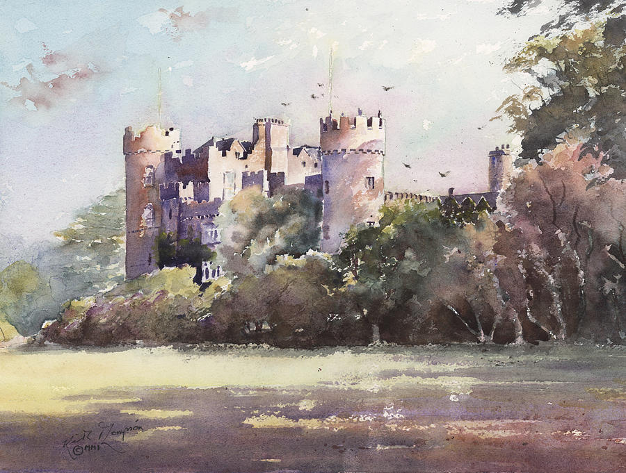 Malahide Castle County Dublin Ireland Painting by Keith Thompson