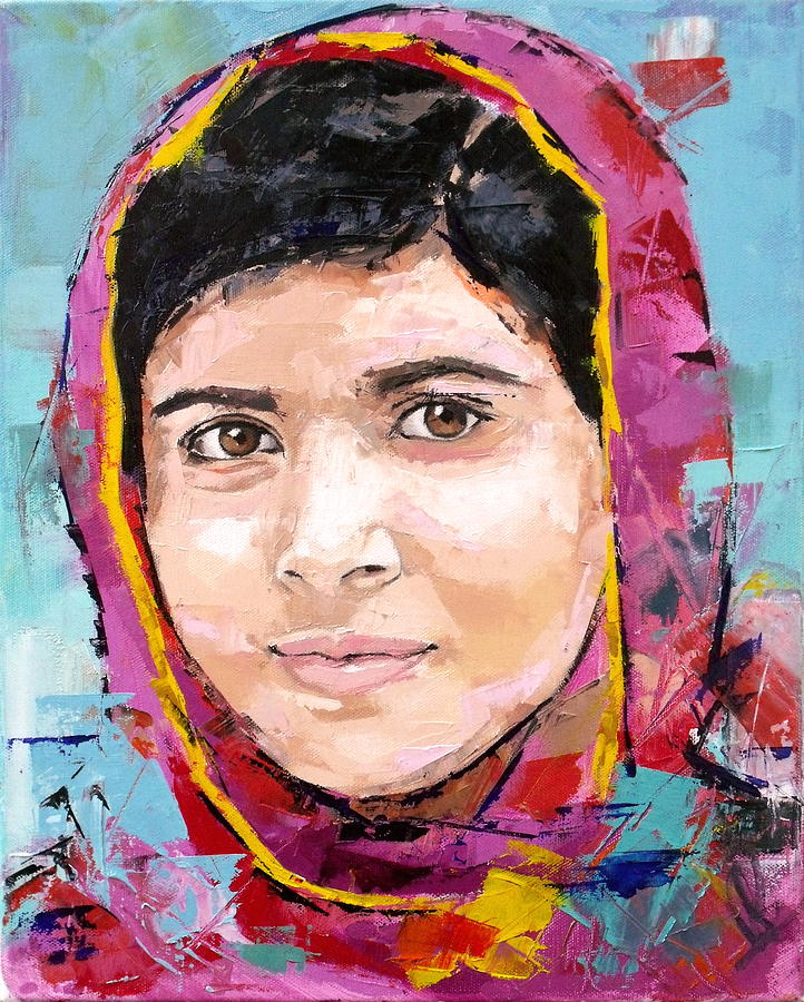 Abstract Painting - Malala Yousafzai by Richard Day