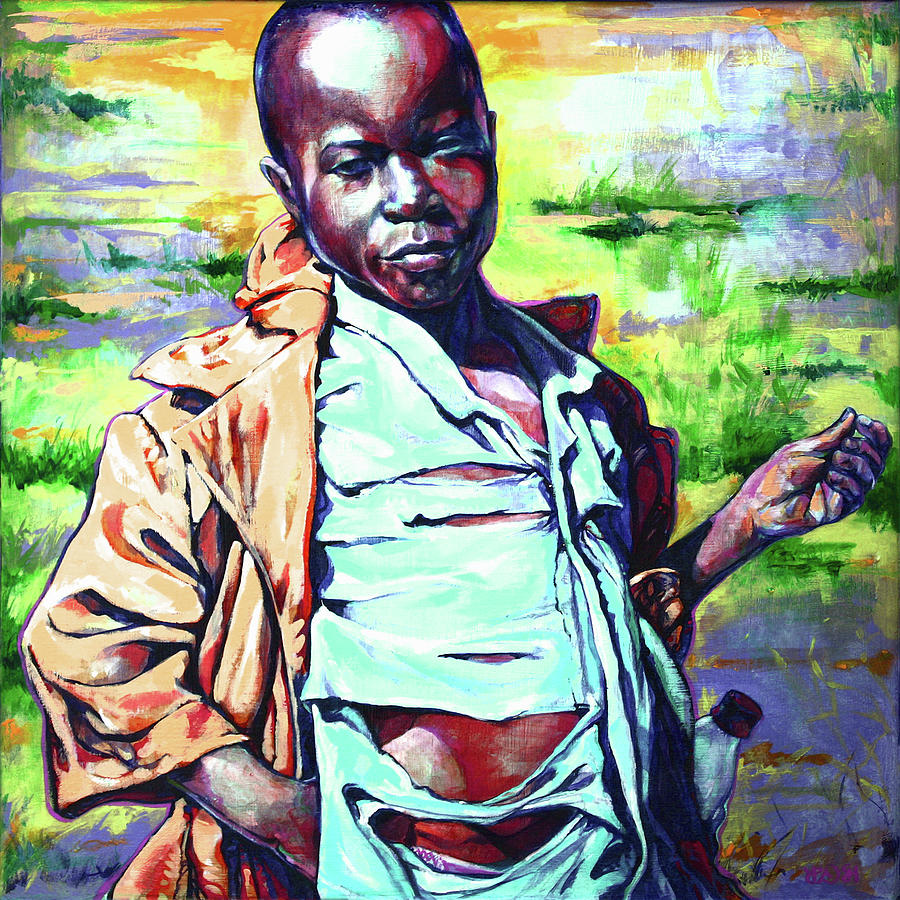 Malawi Painting - Malawi Child by Derrick Higgins