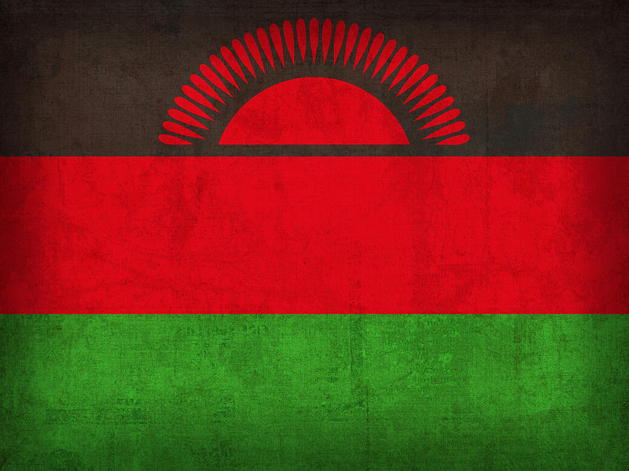 Vintage Mixed Media - Malawi Flag Vintage Distressed Finish by Design Turnpike