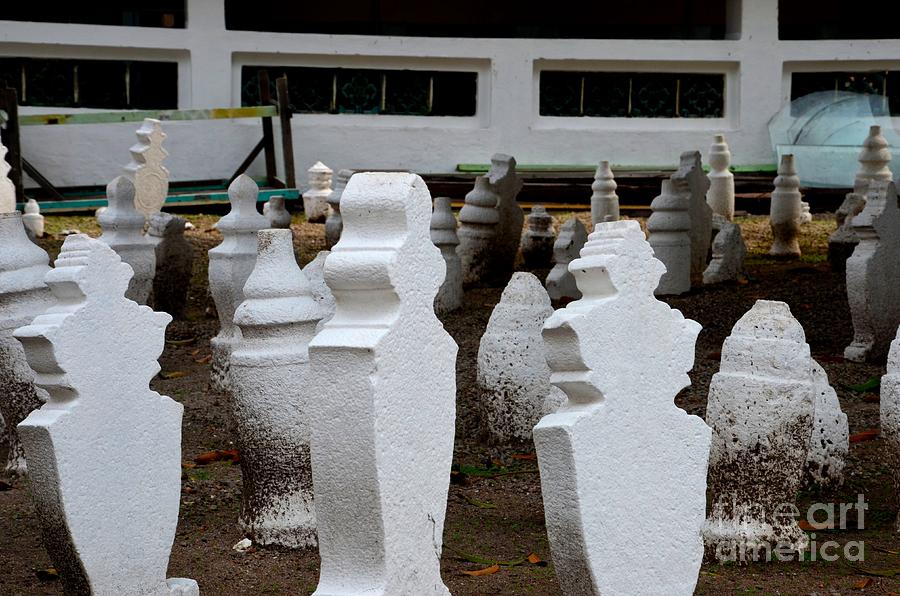 Malay Muslim gravestones inside mosque in Malacca Malaysia Photograph by Imran Ahmed
