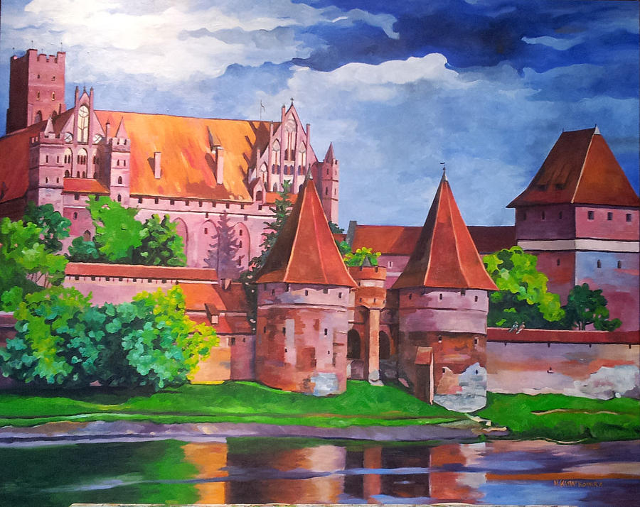 Architecture Painting - Malbork Castle by Nel Kwiatkowska