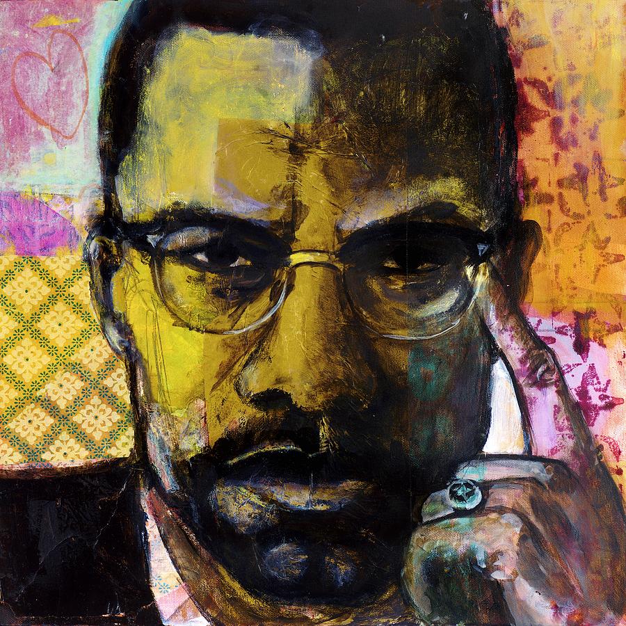 Martin Luther King Jr Painting - Malcolm X by Melinda Jones