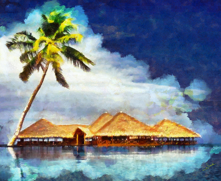 Holiday Painting - Maldives by George Rossidis