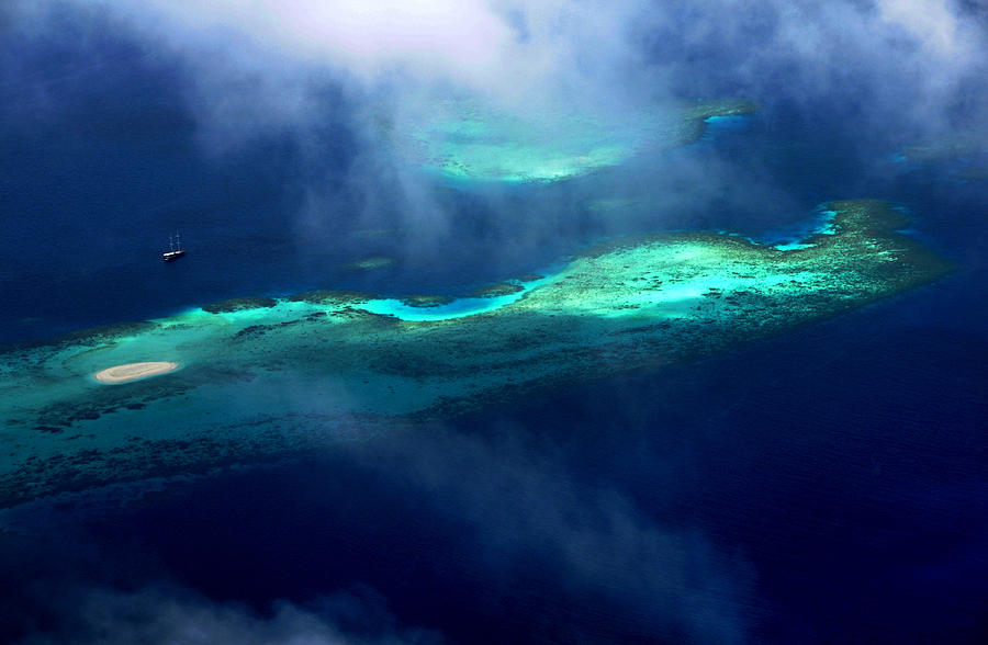 Maldivian Coral Reef. Aerial Photograph by Jenny Rainbow