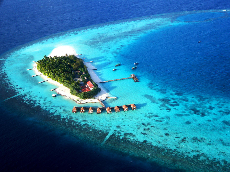 Maldivian Resort. Aerial Journey over Maldives  Photograph by Jenny Rainbow