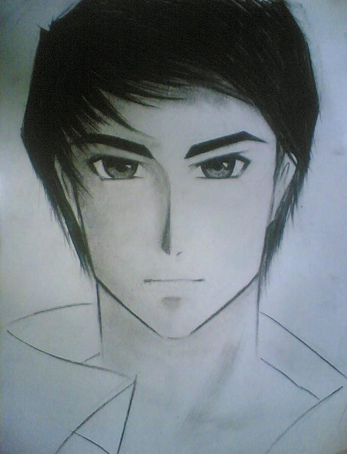 Male Anime Face Drawing by Florian Hernandez - Fine Art America
