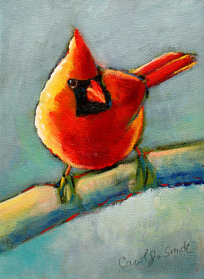 Male Cardinal Painting by Carol Jo Smidt